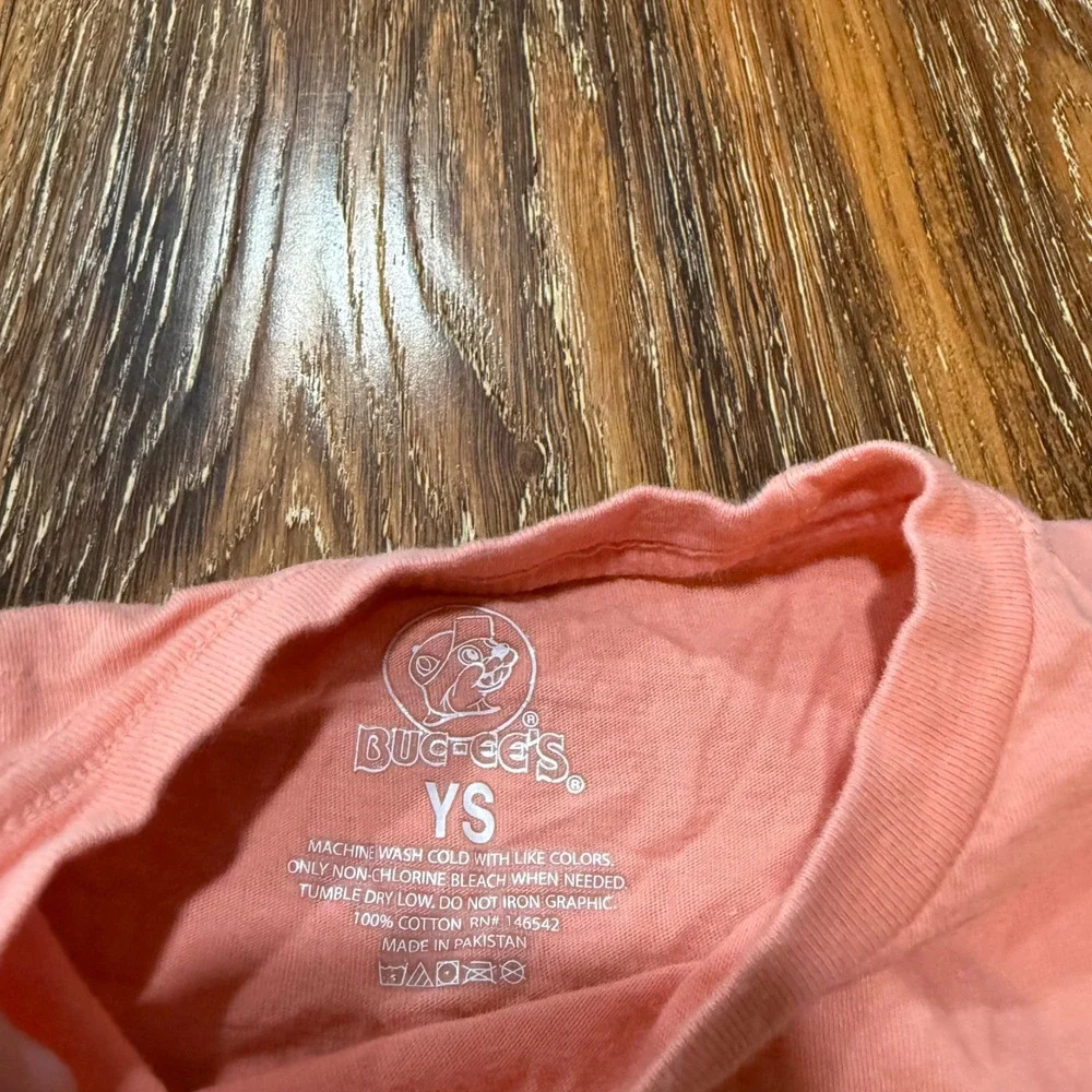 Buc-ees Kids Peach Graphic Tee Tropical Shorts Set Youth S/M Texas Mascot Girls